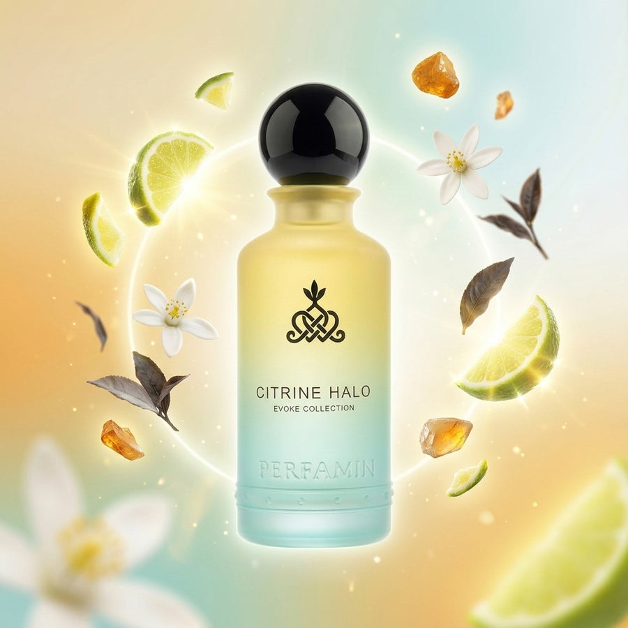 Citrine Halo luxury fragrance bottle