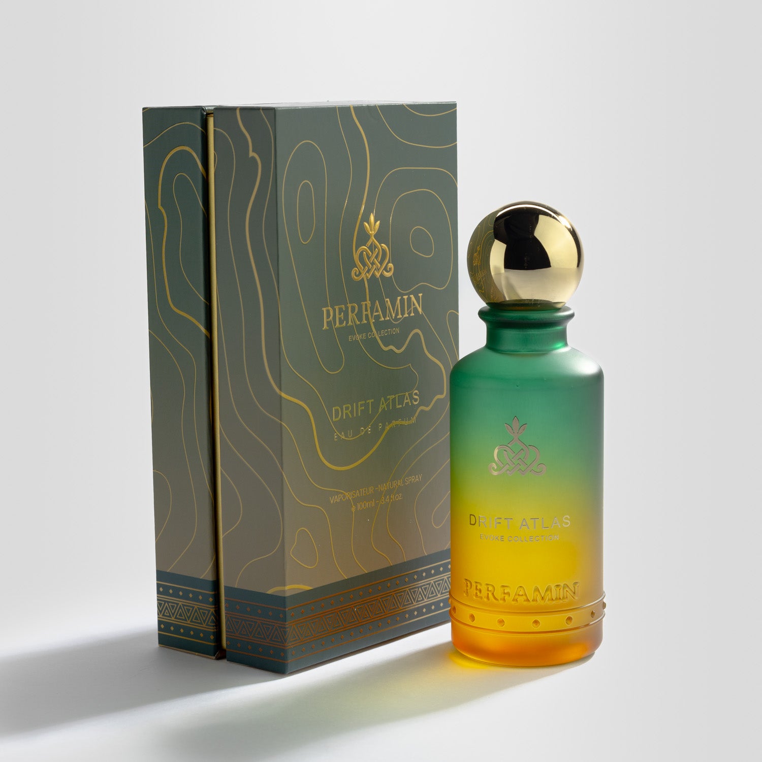 Drift Atlas Perfamin Eau de Parfum bottle with matching box packaging