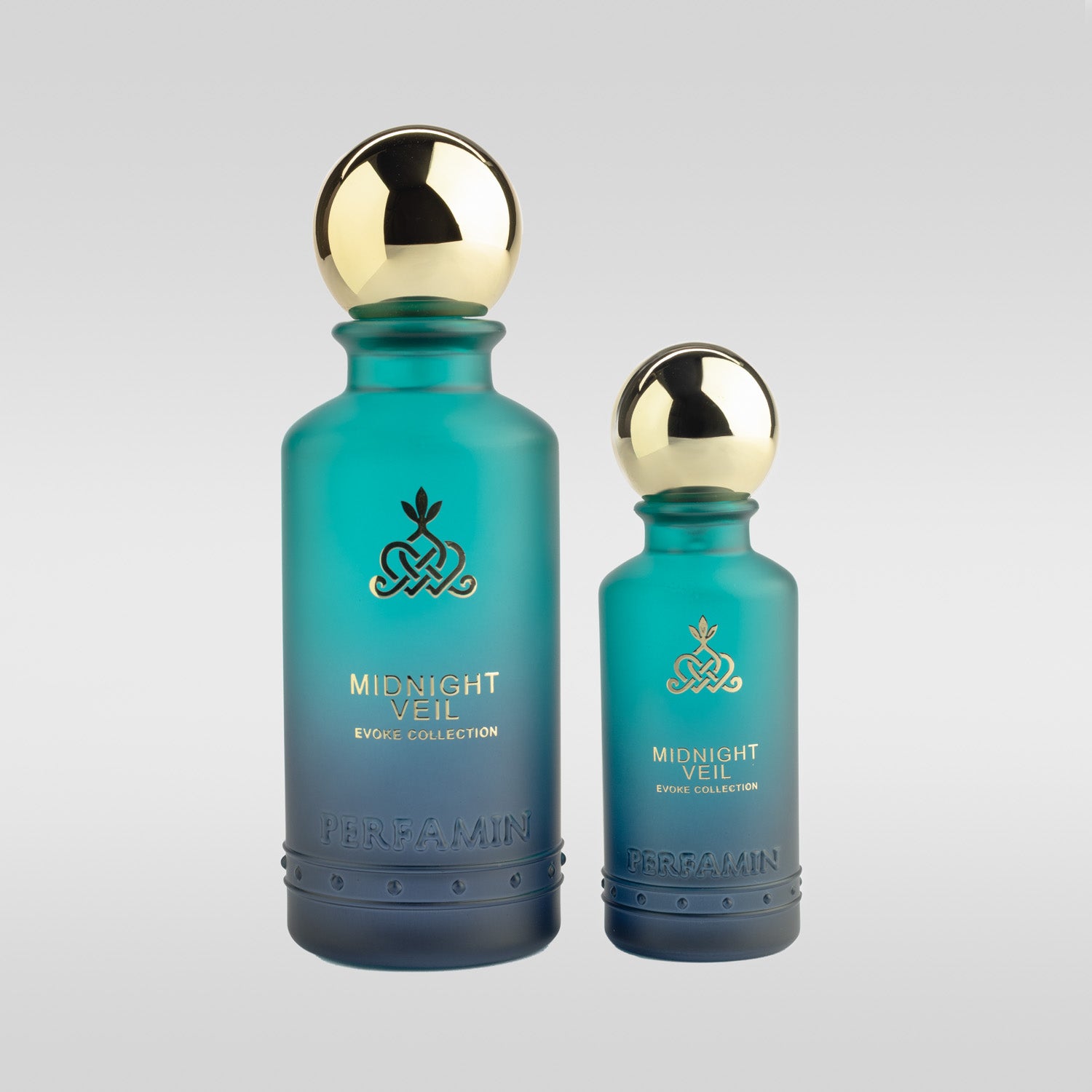 Midnight Veil Eau de Parfum shown in 30ml and 100ml bottle sizes