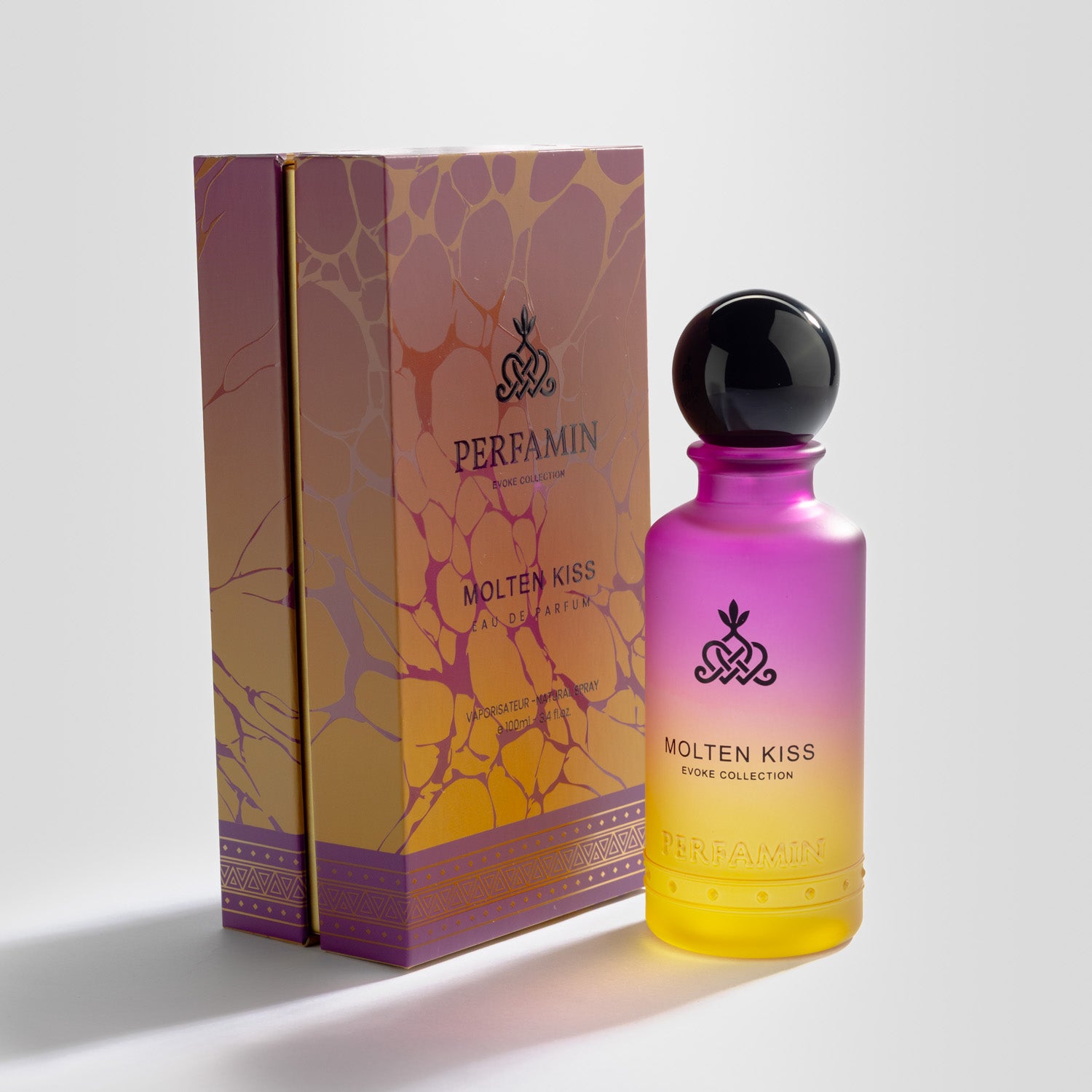 Molten Kiss Perfamin Eau de Parfum bottle with matching box packaging