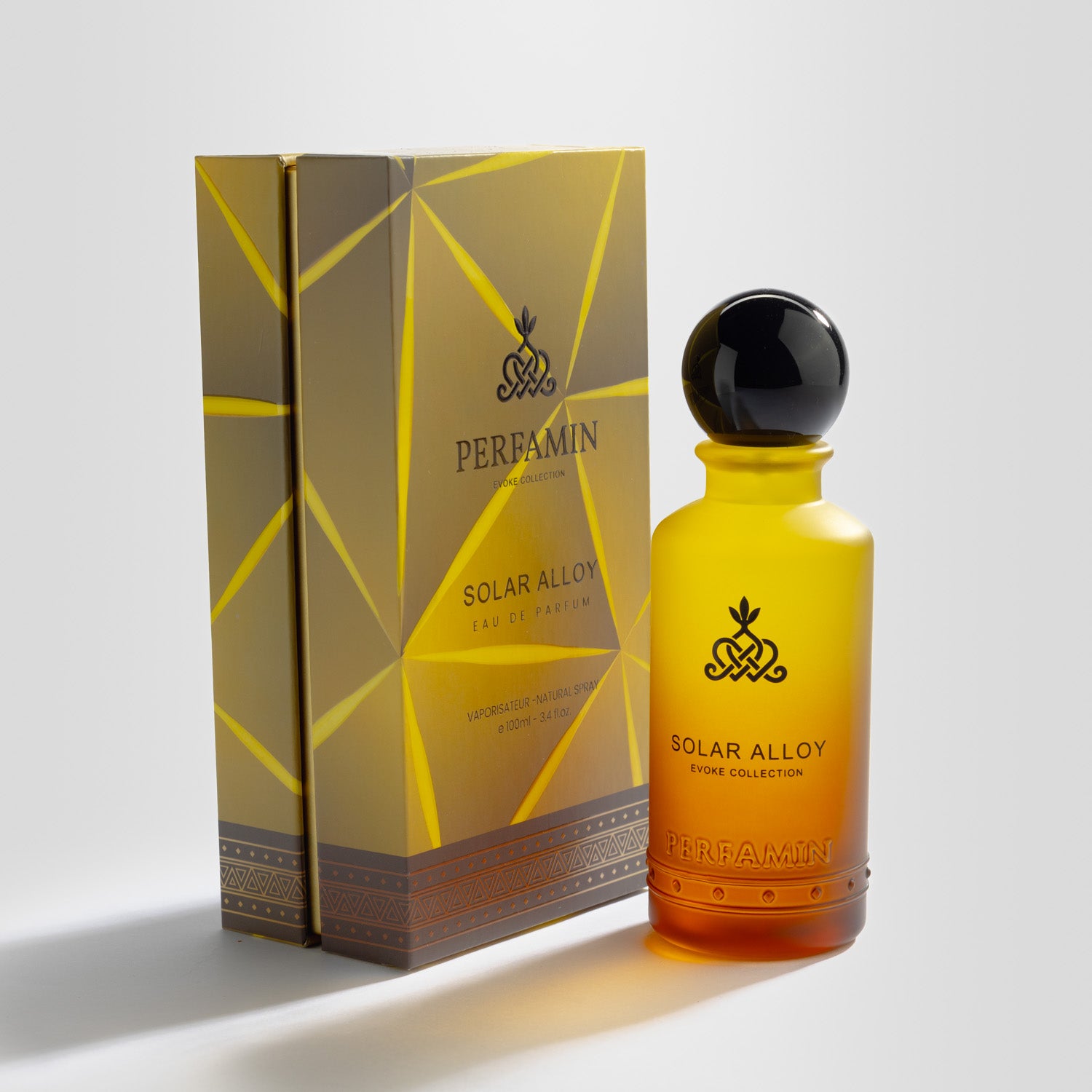 Solar Alloy Perfamin Eau de Parfum bottle with matching box packaging